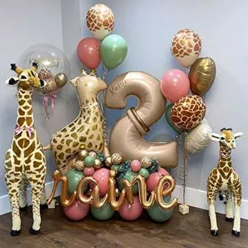 40" Neutral Number 2 Balloon for Boys Girls, Large Self Inflating Nude Helium Foil Number Balloons Set 0-9 for Women Men 2nd Birthday Graduation Anniversary Wedding Party Decorations Supplies