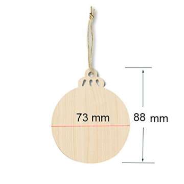 Round Blank Wood Discs Bulk with Holes for Crafts Centerpieces 20 Pieces Unfinished Wooden Christmas Cutouts Ornaments to Paint