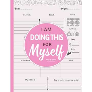 I am Doing This for Myself: Weight Loss Journal for Women | Cute Food & Fitness Tracker | Daily Moti...
