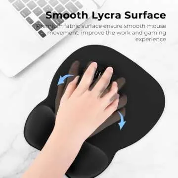 EooCoo Ergonomic Mouse Pad with Wrist Support, Mousepad with Memory Foam Wrist Rest and Non-Slip Base for Computer, Cafe, Home & Office, 9.64 x 8.26 in Office Desk Accessories