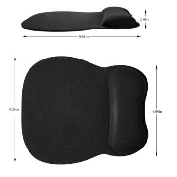 EooCoo Ergonomic Mouse Pad with Wrist Support, Mousepad with Memory Foam Wrist Rest and Non-Slip Base for Computer, Cafe, Home & Office, 9.64 x 8.26 in Office Desk Accessories