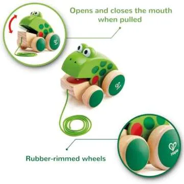 Hape Frog Pull-Along | Interactive Wooden Toy for Toddlers