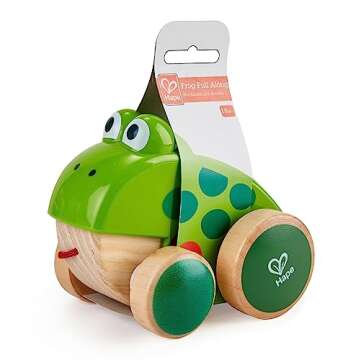Hape Frog Pull-Along | Interactive Wooden Toy for Toddlers