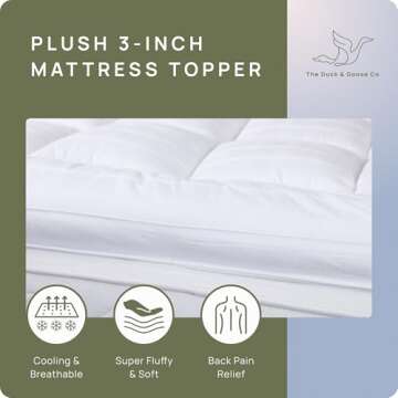 Extra Thick Pillow Top 3 Inch Mattress Topper King Size for Firm Mattress, Cooling Fluffy Cotton Hot...