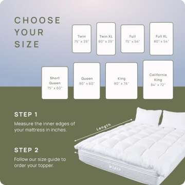 Extra Thick Pillow Top 3 Inch Mattress Topper for King Size