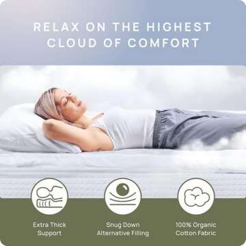 Extra Thick Pillow Top 3 Inch Mattress Topper for King Size