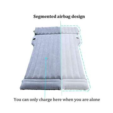 Topfit Inflatable SUV Air Mattress Camping Cushion Bed Car Air Bed Blow Up Portable Home Car Travel Car Sleeping Bed Pad Air Couch Outdoor Mat for Tesla Model Y/X/S/3 with Air Pump (Full)