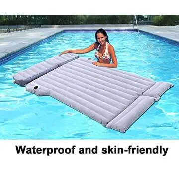 Topfit Inflatable SUV Air Mattress Camping Cushion Bed Car Air Bed Blow Up Portable Home Car Travel Car Sleeping Bed Pad Air Couch Outdoor Mat for Tesla Model Y/X/S/3 with Air Pump (Full)