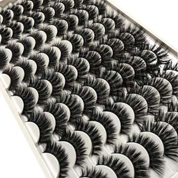 Gmagictobo Eyelashes Pack 40 Pairs Wholesale Mink Lashes Pack Fluffy Long Dramatic Thick Eye Lashes ...