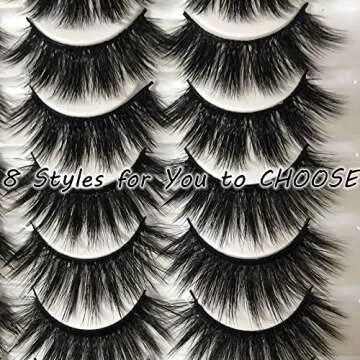Gmagictobo Eyelashes Pack 40 Pairs Wholesale Mink Lashes Pack Fluffy Long Dramatic Thick Eye Lashes 8 Styles Mixed 5D Volume Thick Fake Eyelashes Soft Wispy Makeup False Eyelashes Multipack