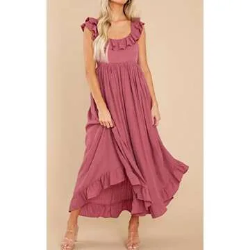 R.Vivimos Summer Dress - Stylish Boho Midi for Women