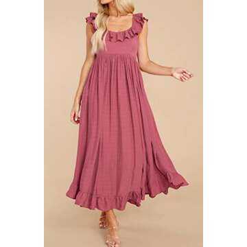 R.Vivimos Summer Dress - Stylish Boho Midi for Women