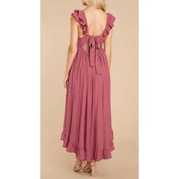 R.Vivimos Summer Dress - Stylish Boho Midi for Women