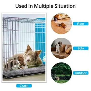 VERZEY Crate Pad for Large Dogs Fit Metal,Ultra Soft Bed Washable & Anti-Slip Kennel Pad for Dogs Cozy Sleeping Mat,Gray 42inch