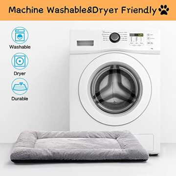 VERZEY Crate Pad for Large Dogs Fit Metal,Ultra Soft Bed Washable & Anti-Slip Kennel Pad for Dogs Cozy Sleeping Mat,Gray 42inch
