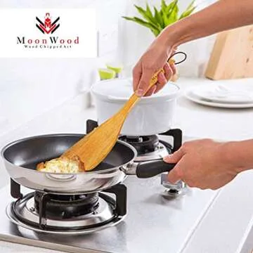 Wooden Spatula for Cooking Set of 2, Eco-Friendly Utensils