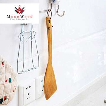 Wooden Spatula for Cooking Set of 2, Eco-Friendly Utensils