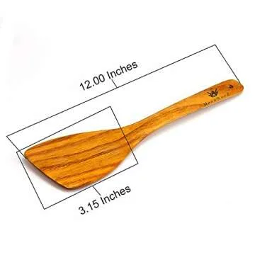 Wooden Spatula for Cooking Set of 2, Eco-Friendly Utensils