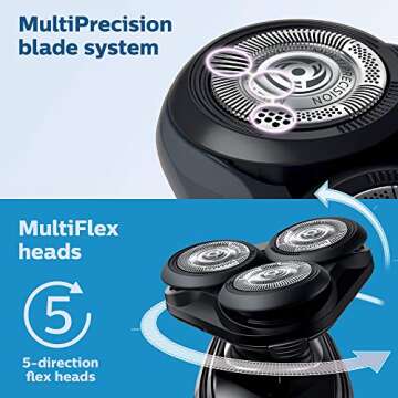 Philips Norelco Shaver 5550 Turbo+ Rechargeable Electric Shaver with Trimmer