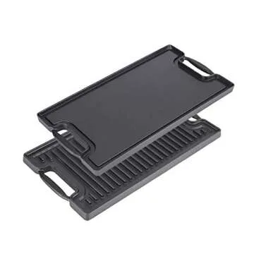 Ekoteq 2-in-1 Cast Iron Griddle for Stovetop Cooking