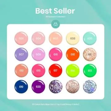 Beetles Spring Gel Nail Polish Set 23Pcs Pastel Bright Colors with Base Gel Top Coat