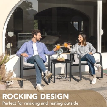 Devoko Rocking Bistro Set - Stylish Outdoor Comfort