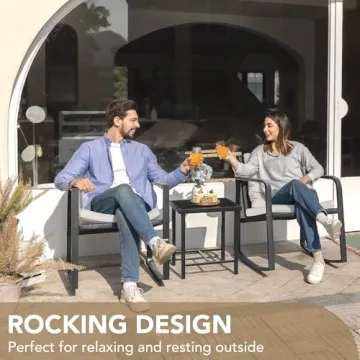 Devoko Rocking Bistro Set - Stylish Outdoor Comfort