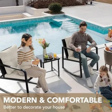 Devoko Rocking Bistro Set - Stylish Outdoor Comfort