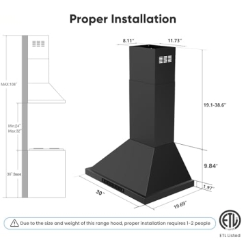 VIKIO HOME 30 Inch Range Hood with Gesture Control
