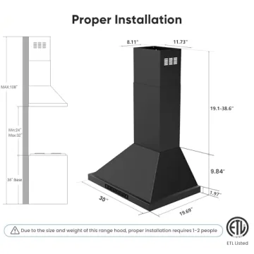 VIKIO HOME 30 Inch Range Hood with Gesture Control