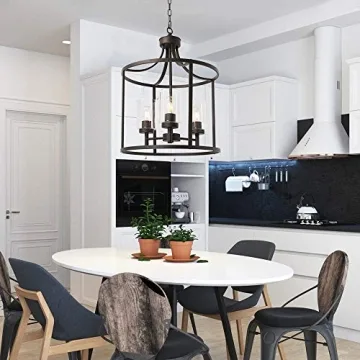 VINLUZ 3-Light Chandelier for Kitchen Island Lighting