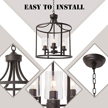 VINLUZ 3-Light Chandelier for Kitchen Island Lighting