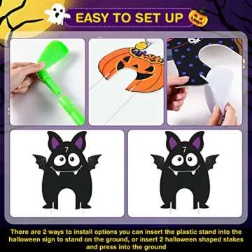 Capoda 8 Pieces Halloween Mini Golf Game Hlloween Golf Yard Sign Mini Golf Club Yard Stakes for Halloween Golf Party Halloween Lawn Garden Yard Outdoor Game Decorations