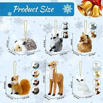 Skylety 15 Pieces Woodland Animal Plush Ornaments