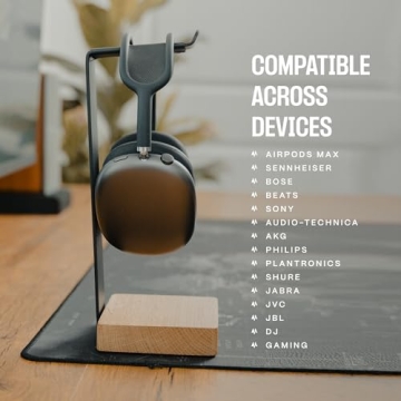 Universal Solid Wood Headphone Stand Heavy Duty Elegant