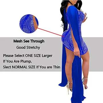 PORRCEY Women's Sexy Hot Drilling Craft Dress Long Sleeve Bodycon Party Club Night Out Dress(5332,Bl...