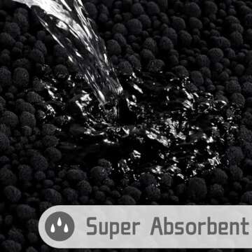 Yimobra Bath Rug Mat, 32 x 20, Soft Shaggy Non-Slip Chenille Bathroom Rugs, Large Size, Super Absorbent and Thick, Machine Washable Bathroom mat, Tub and Shower, Home Decor Accessories, Black