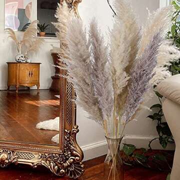 Elegant XHXSTORE 43\" Dried Pampas Grass for Home Decor