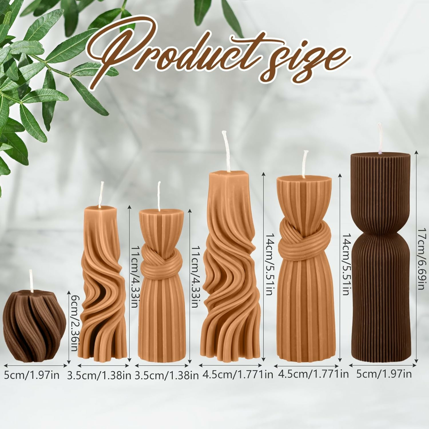Modern Ribbed Pillar Candles Set for Home Decor