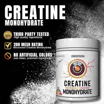 Ekko Creatine Monohydrate Powder, Micronized, Island Surge, Pre Workout & Post Workout Supplement fo...