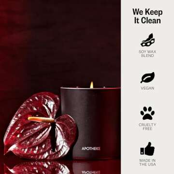 APOTHEKE Charcoal Rouge Scented Candle - Luxury Home Aroma
