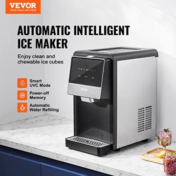 VEVOR Nugget Ice Maker 62lbs24H Auto Dispense Self-Cleaning