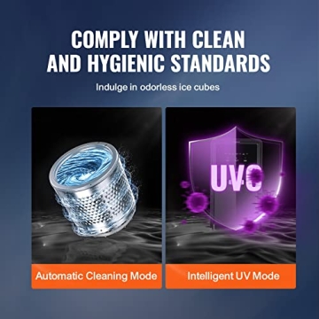 VEVOR Nugget Ice Maker 62lbs24H Auto Dispense Self-Cleaning