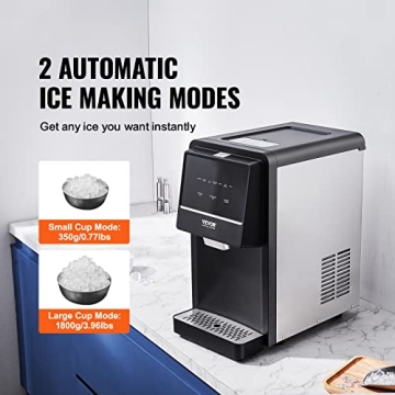 VEVOR Nugget Ice Maker 62lbs24H Auto Dispense Self-Cleaning