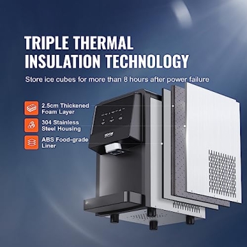 VEVOR Nugget Ice Maker 62lbs24H Auto Dispense Self-Cleaning