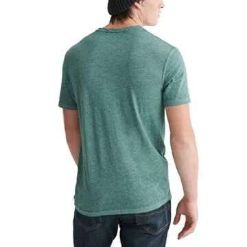 Lucky Brand Men's Venice Burnout Notch Neck Tee Shirt - Casual Comfort & Style