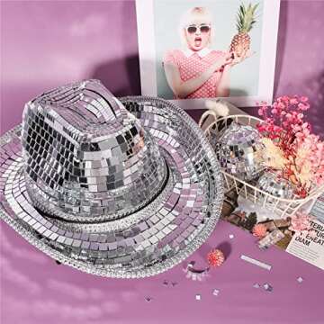 PP OPOUNT 7080 PCS Disco Ball Tiles, 5 x 5 mm Self-Adhesive Disco Tiles for DIY Craft Decoration, Mi...