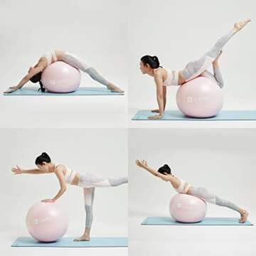 KEEP Exercise Ball - Balance Yoga Ball for Working Out,Stability Birthing Ball for Pregnancy - Fitness Ball for Core Strength and Physical Therapy, with Inflator Pump, 65cm, Light Grey