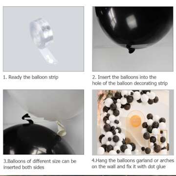 FHEKFNG White Black Balloon Garland Arch Kit,120 Pack Matte Latex Black White Balloons for Baby Shower Birthday Wedding Graduation Party Decorations Supplies