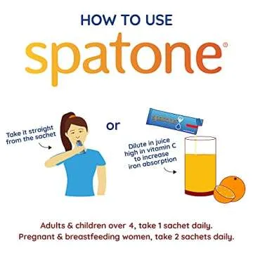 SPATONE Liquid Iron Supplement 28 Packets for Energy